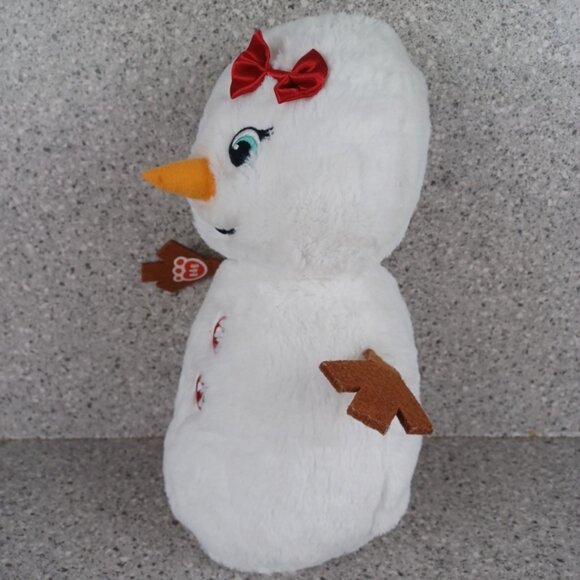 Build A Bear Snowman Snow Girl Cute Red Peppermint Plush Stuffed Christmas Toy - Picture 2 of 5